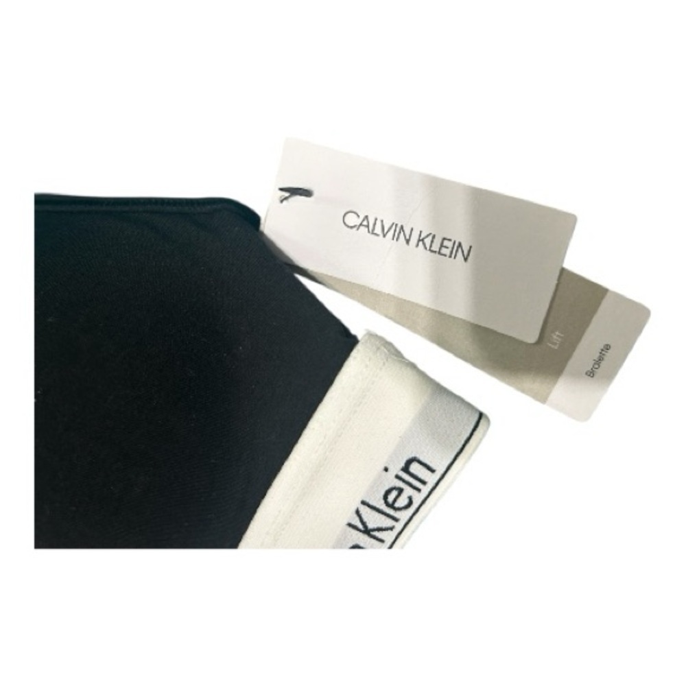 Calvin Klein Black and White Cross-Back Bralette - Picture 6 of 7